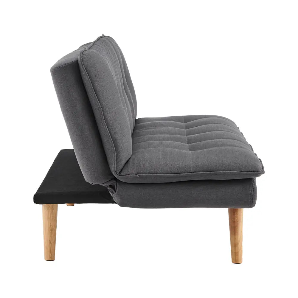 Sarantino 3 Seater Linen Sofa Bed Couch Lounge Futon - Dark Grey - Furniture > Sofas