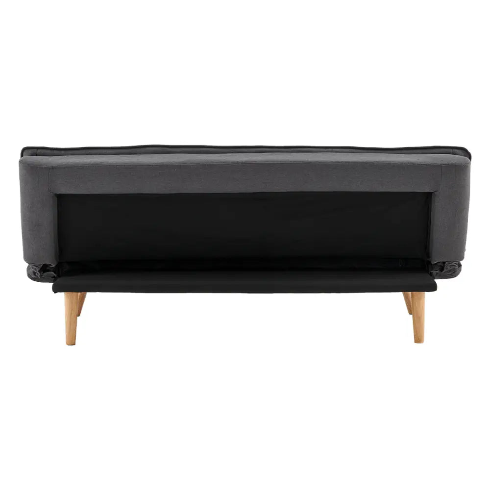 Sarantino 3 Seater Linen Sofa Bed Couch Lounge Futon - Dark Grey - Furniture > Sofas