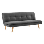 Sarantino 3 Seater Linen Sofa Bed Couch Lounge Futon - Dark Grey - Furniture > Sofas