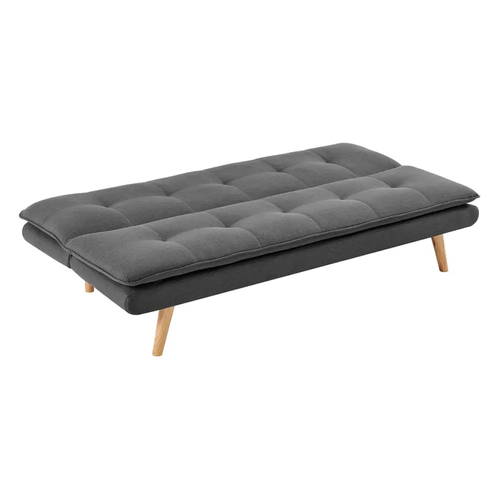Sarantino 3 Seater Linen Sofa Bed Couch Lounge Futon - Dark Grey - Furniture > Sofas