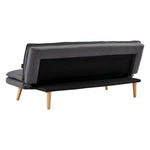 Sarantino 3 Seater Linen Sofa Bed Couch Lounge Futon - Dark Grey - Furniture > Sofas