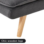 Sarantino 3 Seater Linen Sofa Bed Couch Lounge Futon - Dark Grey - Furniture > Sofas