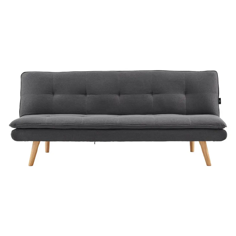 Sarantino 3 Seater Linen Sofa Bed Couch Lounge Futon - Dark Grey - Furniture > Sofas