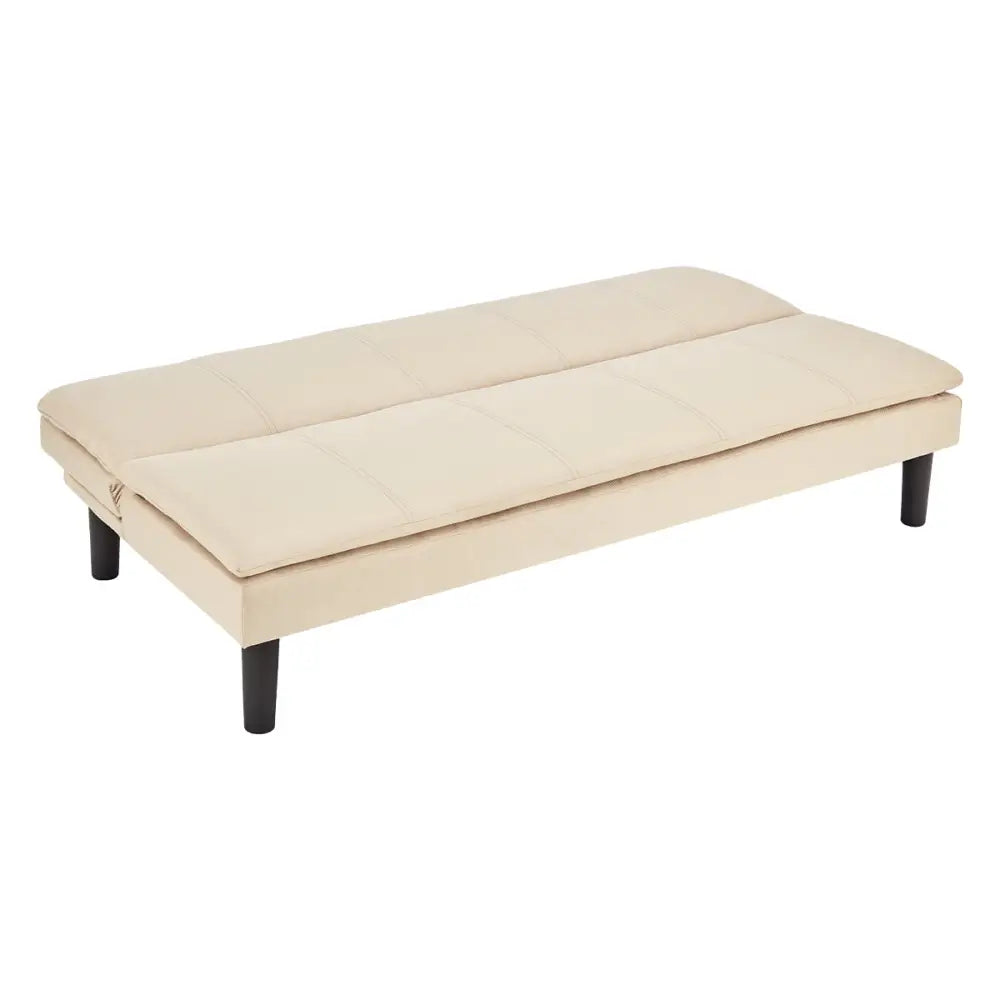 Sarantino 3 Seater Modular Faux Linen Fabric Sofa Bed Couch - Beige - Furniture > Sofas