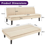 Sarantino 3 Seater Modular Faux Linen Fabric Sofa Bed Couch - Beige - Furniture > Sofas