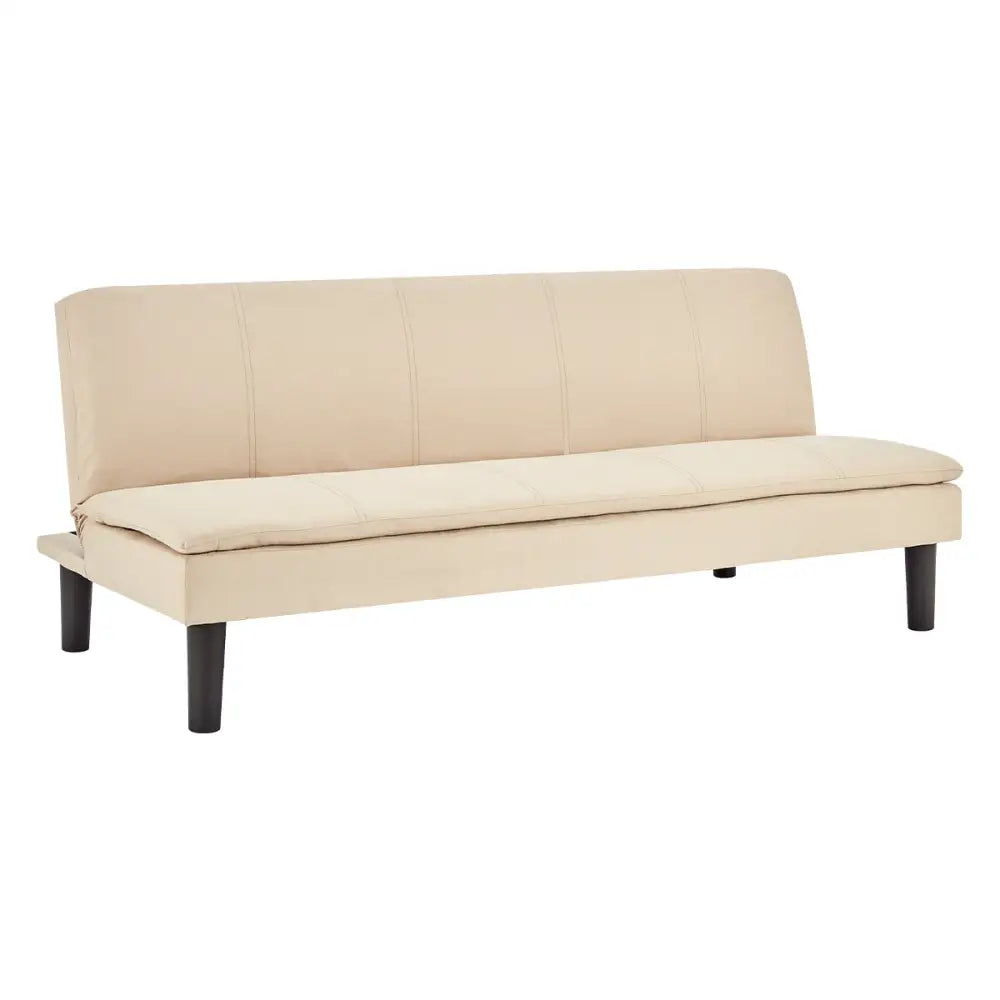 Sarantino 3 Seater Modular Faux Linen Fabric Sofa Bed Couch - Beige - Furniture > Sofas