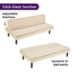 Sarantino 3 Seater Modular Faux Linen Fabric Sofa Bed Couch - Beige - Furniture > Sofas