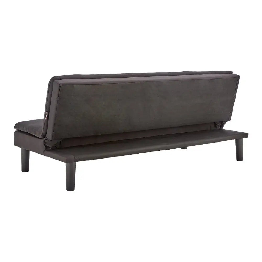Sarantino 3 Seater Modular Faux Linen Fabric Sofa Bed Couch - Black - Furniture > Sofas