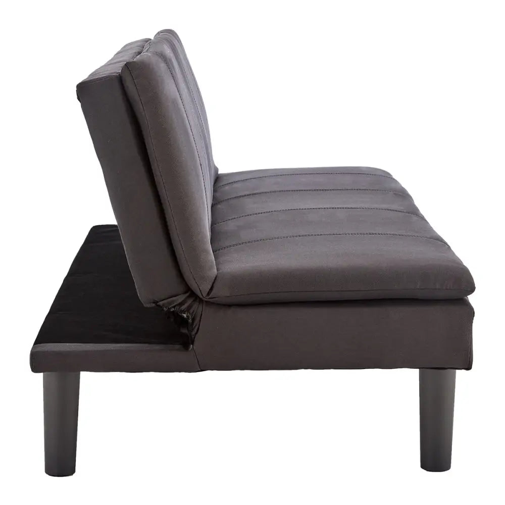 Sarantino 3 Seater Modular Faux Linen Fabric Sofa Bed Couch - Black - Furniture > Sofas