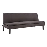 Sarantino 3 Seater Modular Faux Linen Fabric Sofa Bed Couch - Black - Furniture > Sofas