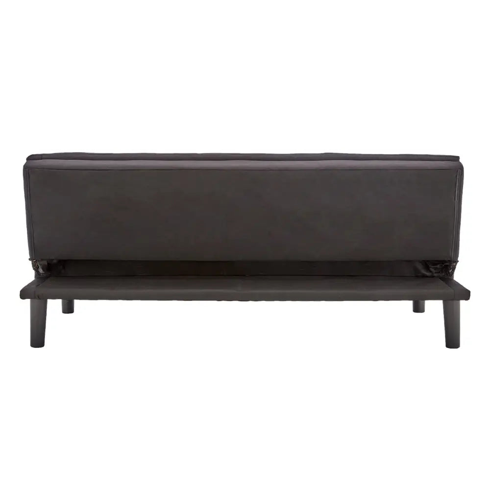 Sarantino 3 Seater Modular Faux Linen Fabric Sofa Bed Couch - Black - Furniture > Sofas