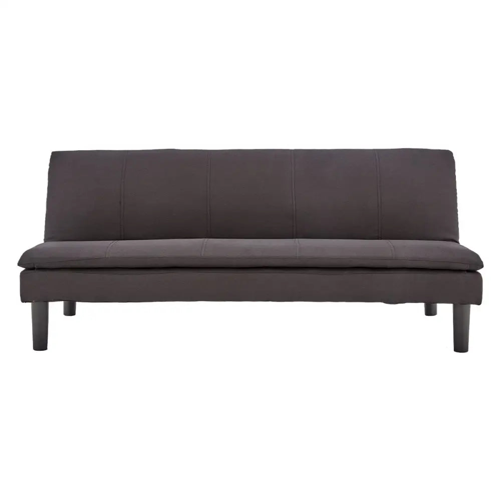 Sarantino 3 Seater Modular Faux Linen Fabric Sofa Bed Couch - Black - Furniture > Sofas