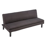 Sarantino 3 Seater Modular Faux Linen Fabric Sofa Bed Couch - Black - Furniture > Sofas