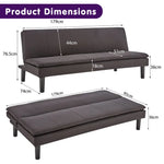Sarantino 3 Seater Modular Faux Linen Fabric Sofa Bed Couch - Black - Furniture > Sofas