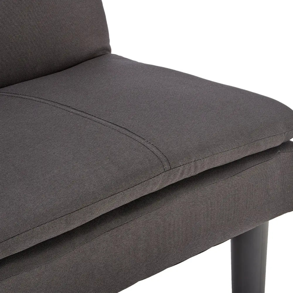 Sarantino 3 Seater Modular Faux Linen Fabric Sofa Bed Couch - Black - Furniture > Sofas
