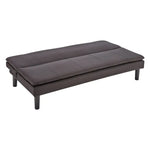 Sarantino 3 Seater Modular Faux Linen Fabric Sofa Bed Couch - Black - Furniture > Sofas