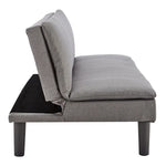 Sarantino 3 Seater Modular Faux Linen Fabric Sofa Bed Couch -Dark Grey - Furniture > Sofas