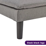 Sarantino 3 Seater Modular Faux Linen Fabric Sofa Bed Couch -Dark Grey - Furniture > Sofas