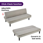 Sarantino 3 Seater Modular Faux Linen Fabric Sofa Bed Couch Light Grey - Furniture > Sofas