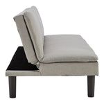 Sarantino 3 Seater Modular Faux Linen Fabric Sofa Bed Couch Light Grey - Furniture > Sofas