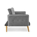 Sarantino 3 Seater Modular Linen Fabric Sofa Bed Couch Armrest Grey - Furniture > Sofas
