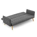 Sarantino 3 Seater Modular Linen Fabric Sofa Bed Couch Armrest Grey - Furniture > Sofas