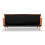Sarantino 3 Seater Modular Linen Fabric Sofa Bed Couch Armrest Orange - Furniture > Sofas