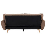 Sarantino 3 Seater Modular Linen Fabric Sofa Bed Couch Futon Suite - Brown - Furniture > Sofas > Sofas & Sofa Beds