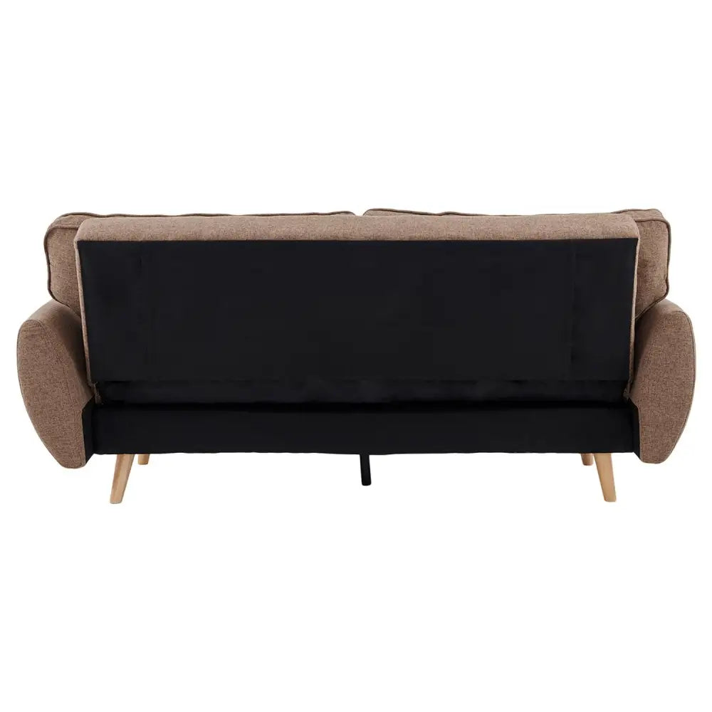 Sarantino 3 Seater Modular Linen Fabric Sofa Bed Couch Futon Suite - Brown - Furniture > Sofas > Sofas & Sofa Beds