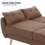 Sarantino 3 Seater Modular Linen Fabric Sofa Bed Couch Futon Suite - Brown - Furniture > Sofas > Sofas & Sofa Beds