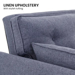 Sarantino 3 Seater Modular Linen Fabric Sofa Bed Couch Futon Suite - Dark Grey - Furniture > Sofas