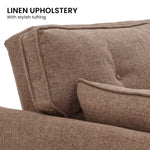 Sarantino 3 Seater Modular Linen Fabric Sofa Bed Couch Futon Suite - Brown - Furniture > Sofas > Sofas & Sofa Beds