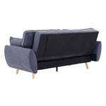 Sarantino 3 Seater Modular Linen Fabric Sofa Bed Couch Futon Suite - Dark Grey - Furniture > Sofas