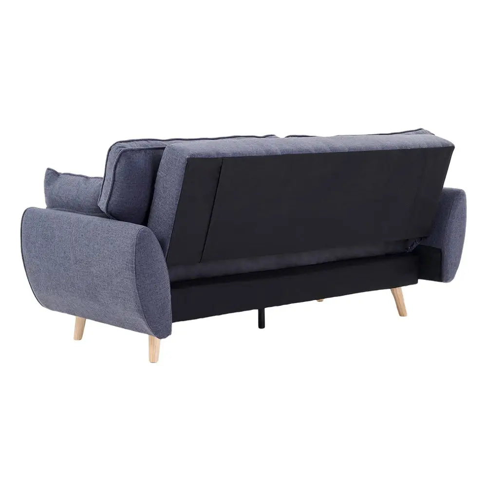 Sarantino 3 Seater Modular Linen Fabric Sofa Bed Couch Futon Suite - Dark Grey - Furniture > Sofas