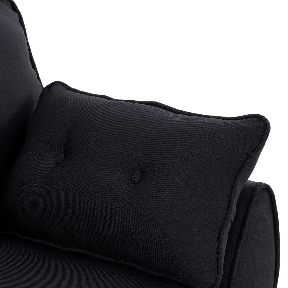 Sarantino 3 Seater Modular Linen Fabric Sofa Bed Couch Futon Suite - Black - Furniture > Sofas