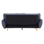 Sarantino 3 Seater Modular Linen Fabric Sofa Bed Couch Futon Suite - Dark Grey - Furniture > Sofas
