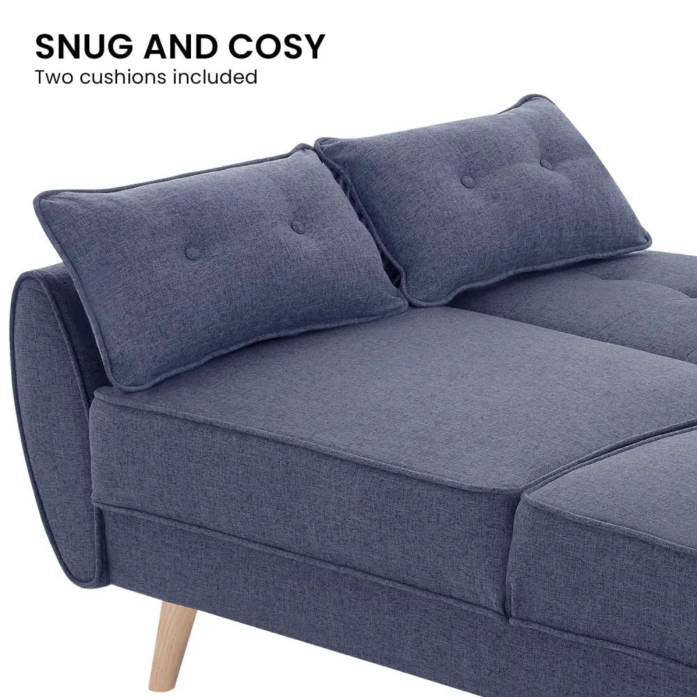 Sarantino 3 Seater Modular Linen Fabric Sofa Bed Couch Futon Suite - Dark Grey - Furniture > Sofas