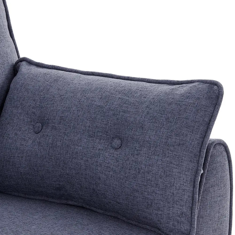 Sarantino 3 Seater Modular Linen Fabric Sofa Bed Couch Futon Suite - Dark Grey - Furniture > Sofas