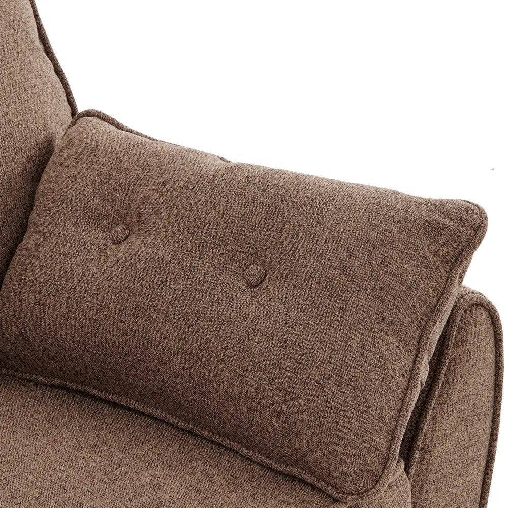Sarantino 3 Seater Modular Linen Fabric Sofa Bed Couch Futon Suite - Brown - Furniture > Sofas > Sofas & Sofa Beds