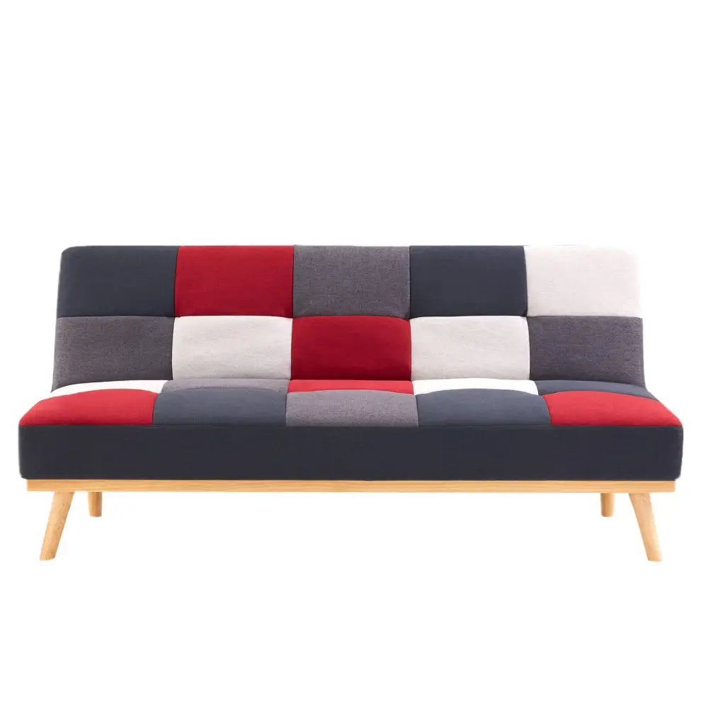 Sarantino 3 Seater Modular Linen Fabric Wood Sofa Bed Couch - Multi-colour - Furniture > Sofas