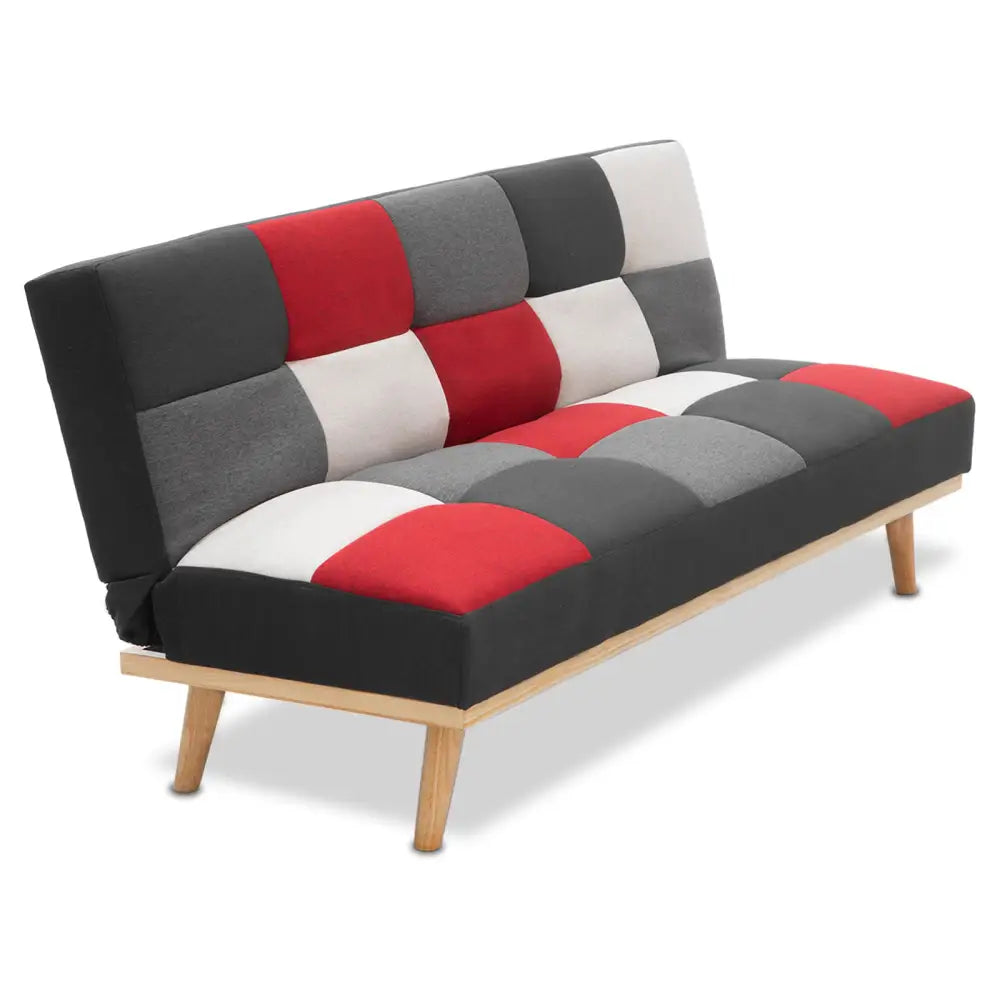 Sarantino 3 Seater Modular Linen Fabric Wood Sofa Bed Couch - Multi-colour - Furniture > Sofas
