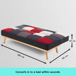 Sarantino 3 Seater Modular Linen Fabric Wood Sofa Bed Couch - Multi-colour - Furniture > Sofas