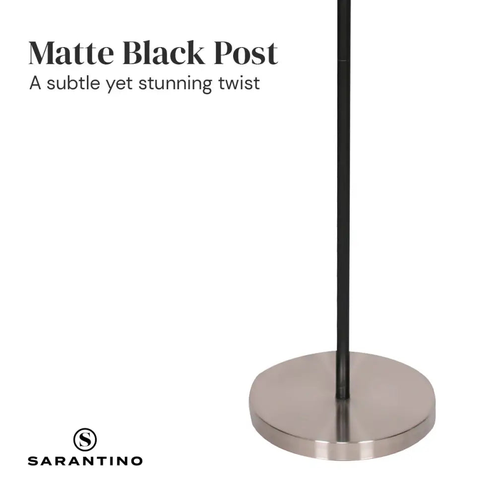 Sarantino 3-Shade Metal Floor Lamp Nickel & Matte Black Finish - Home & Garden > Lighting