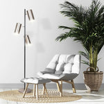 Sarantino 3-Shade Metal Floor Lamp Nickel & Matte Black Finish - Home & Garden > Lighting