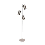 Sarantino 3-Shade Metal Floor Lamp Nickel & Matte Black Finish - Home & Garden > Lighting