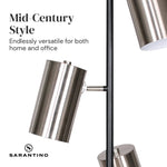 Sarantino 3-Shade Metal Floor Lamp Nickel & Matte Black Finish - Home & Garden > Lighting
