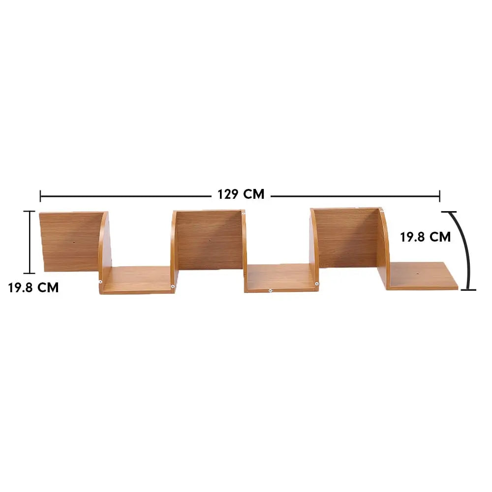 Sarantino 5 Tier Corner Wall Shelf Display Shelves Dvd Book Storag Rack Floating Mounted - Beech - Furniture > Living