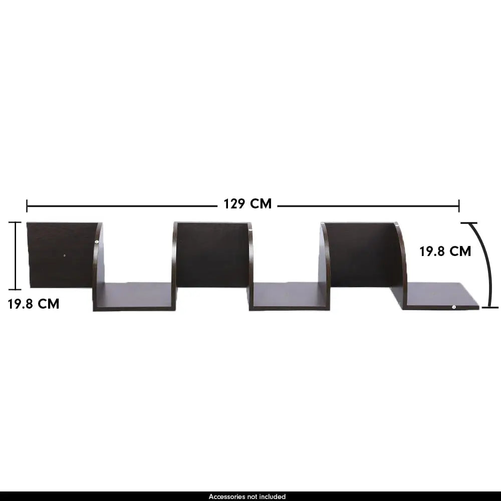 Sarantino 5 Tier Corner Wall Shelf Display Shelves Dvd Book Storage Rack Floating Mounted - Dark Brown - Furniture >