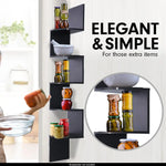 Sarantino 5 Tier Corner Wall Shelf Display Shelves Dvd Book Storage Rack Floating Mounted - Black - Furniture > Living