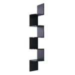 Sarantino 5 Tier Corner Wall Shelf Display Shelves Dvd Book Storage Rack Floating Mounted - Black - Furniture > Living